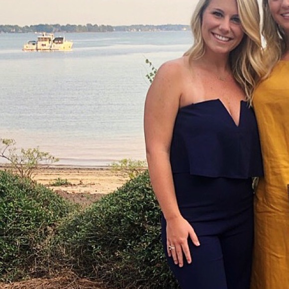 Lulus power of love navy blue strapless jumpsuit - Picture 2 of 2